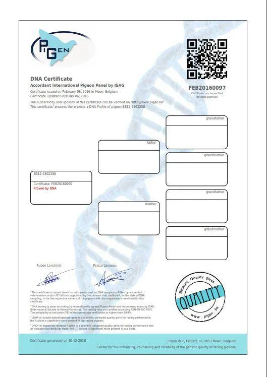 DNA certificaat